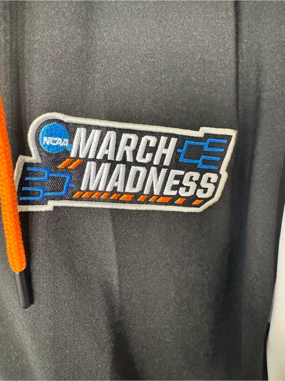 NCAA Black Hoodie with White Sleeves and Orange Accents - Picture 3 of 4